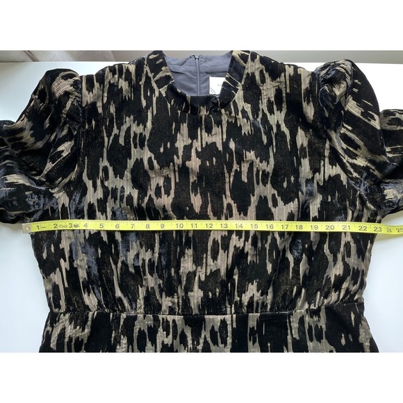 Tuckernuck Pomander Place Black Velvet Gold Metallic Burnout Midi Dress 14 Party - Picture 10 of 12